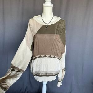 Grandpacore brown and cream sweater